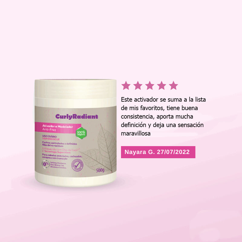 Kit CurlyRadiant™ - Shampoo, Acondicionador, Gelatina, Máscara y Activador (5 ITENS)